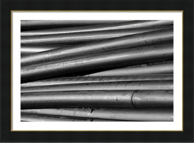 Black and White Fine Art Photography Tubes Abstract  Framed Print and Canvas Art