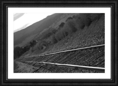 Railroad Tracks Down The Line Black and White Fine Art Print and Canvas Art