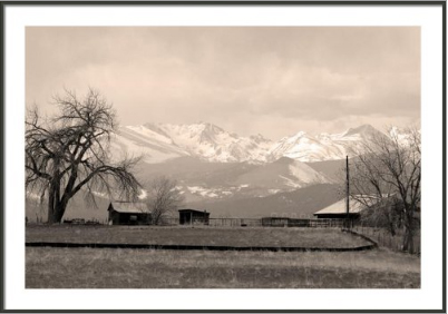 Rocky Mountain Lafayette Sepia Views  Framed Print