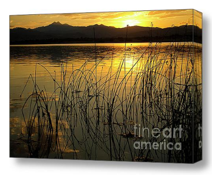 Twin Peaks Golden Lake View fine Art Photography Print and Stretched Canvas Art