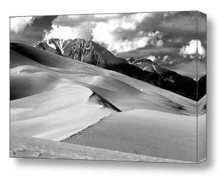 Sand Dunes black and white fine art print and canvas art.