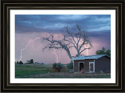 Country Horses Lightning Storm Framed Print Striking Ideas for Decorating – Lightning Fantasy Artwork