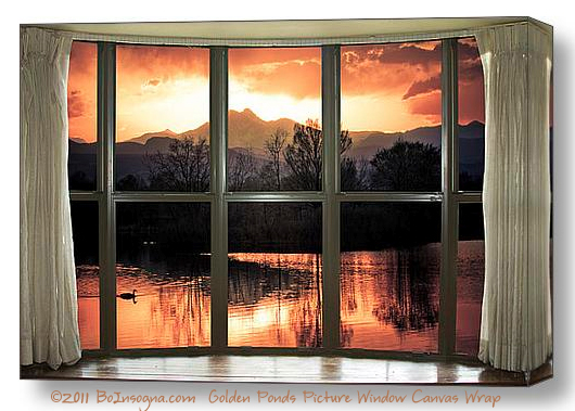 golden ponds sunset bay window s Decorating Tips Add a Nature Window View to Any Room With Fine Art Picture Windows