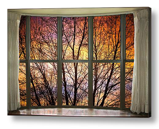 Sunset Into the Night Bay Window View For Immediate Release Add A Fine Art Window With A View To Any Room