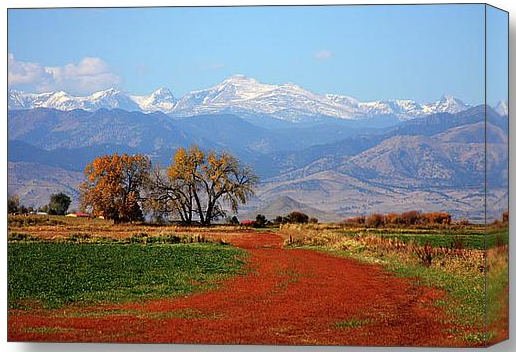 Boulder County Colorado landscape Red Road Autumn View Canvas Art Print