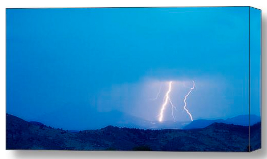 Lightning Bolts Hitting the CO Continental Divide Canvas Art Wrap