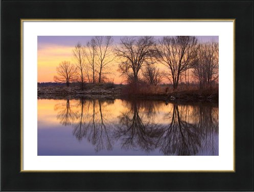 Pella Ponds Sunrise Lake Reflections Fine Art Framed Print