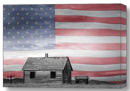 Rustic America Stretched Canvas Print Art