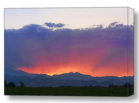 Burning Rays of Sunset Stretched Canvas Print / Canvas Fine Art