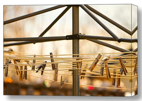 Clothespins on the Line Stretched Canvas Print / Canvas Art