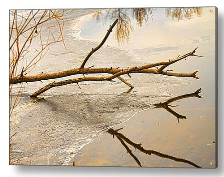 Winter Lake Abstract Fine Art Acrylic Print