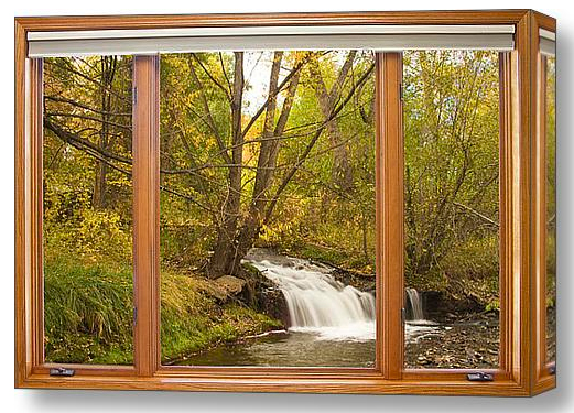 Creek Waterfall Picture Window View Discover Beauty of Windows Scenic Views With Window Fine Art Prints