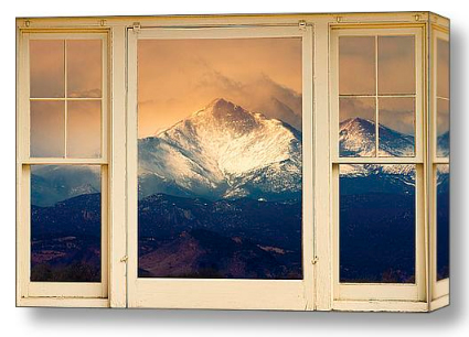 Twin Peaks Meek and Longs Peak Window View Discover Beauty of Windows Scenic Views With Window Fine Art Prints