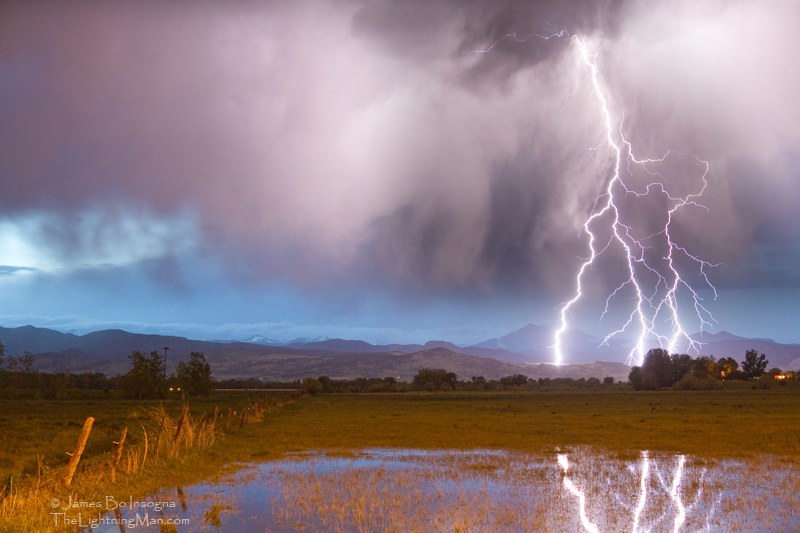 Lightning Striking Longs Peak Foothills 6A800s Triple Lightning Strikes Longs Peak Boulder County Colorado 6