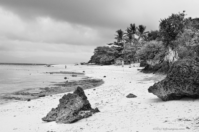 White Sand Beach Moal Boel Philippines black and white fine art photography print  