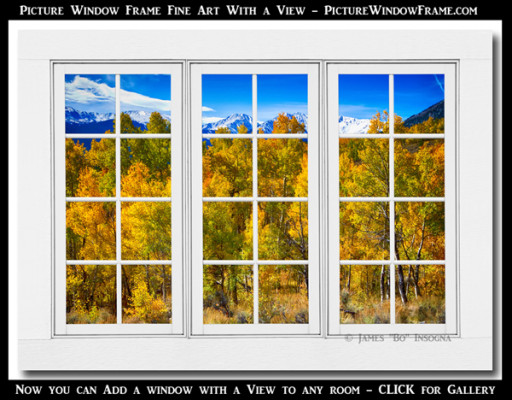Independence Pass Autumn Colors White Window Frame View