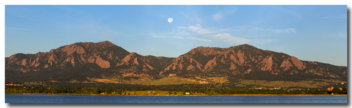 Full Moon Boulder Colorado Front Range Panorama Wall Art