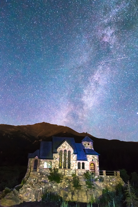 Perseid Meteor Shower and Chapel On The Rock wall art