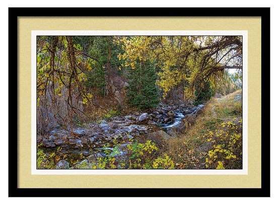 Boulder Creek Autumn View Framed Print