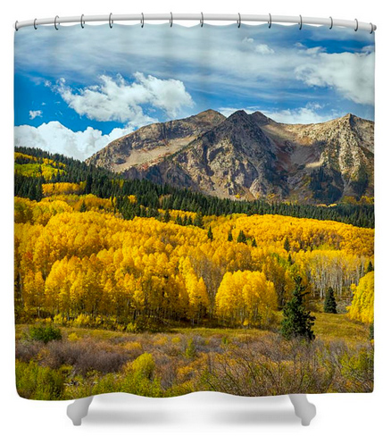 Colorado Rocky Mountain Fall Foliage Shower Curtain