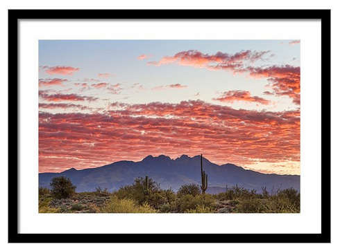 Arizona Four Peaks Mountain Colorful View Framed Print