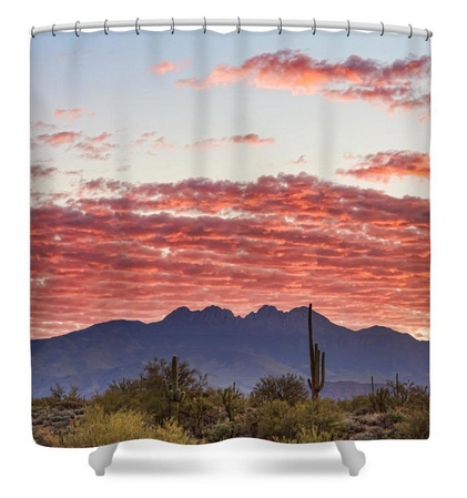 Arizona Four Peaks Mountain Colorful View Shower Curtain