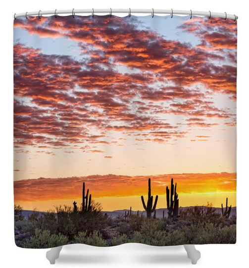 Colorful Sonoran Desert Sunrise Shower Curtain