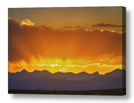 Colorado Rocky Mountains Golden September Sunset Sky Canvas Prin
