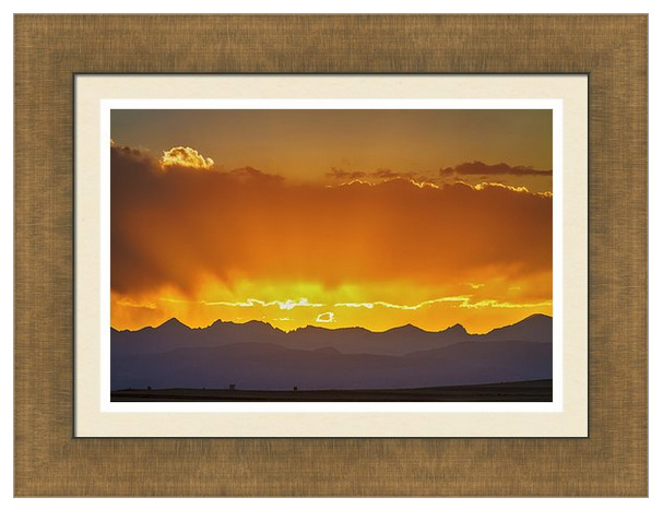 Colorado Rocky Mountains Golden September Sunset Sky Framed Prin