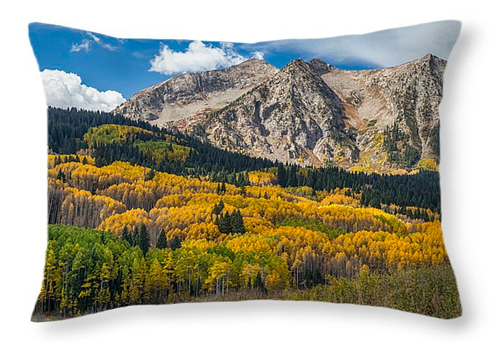 Rocky Mountain Autumn Season Colors Throw Pillow