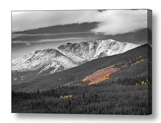 Rocky Mountain Independence Black And White Selective Canvas Pri