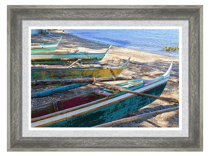 Group Of Fishing Palm Boats Framed Print