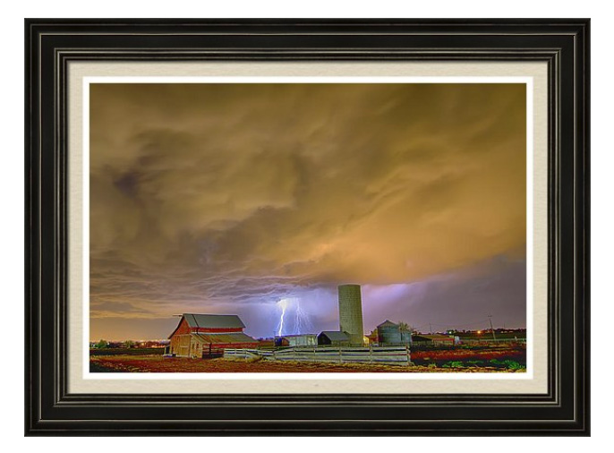 Thunderstorm Hunkering Down On The Farm Framed Print