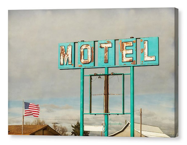 American Retro Motel Sign Canvas Print