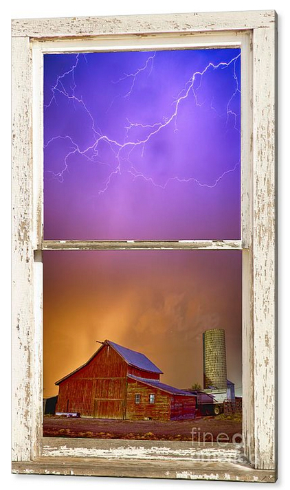 Colorful Storm Farm House Window View Acrylic Print
