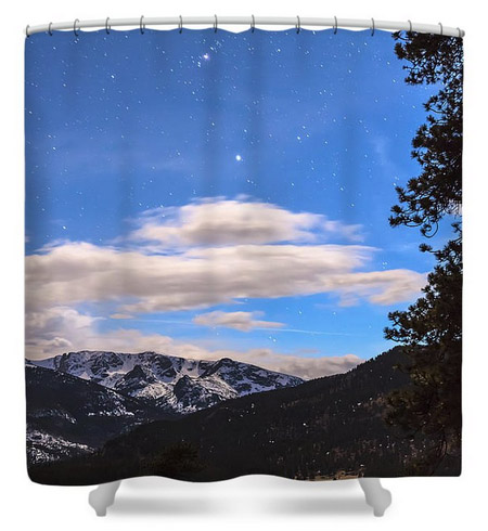 Rocky Mountain Evening View Shower Curtain