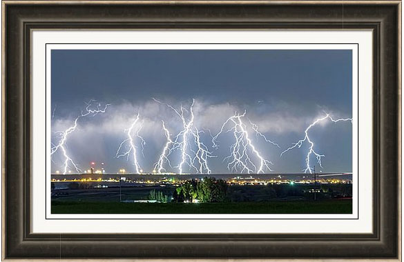 Severe Thunderstorm Panorama Framed Print