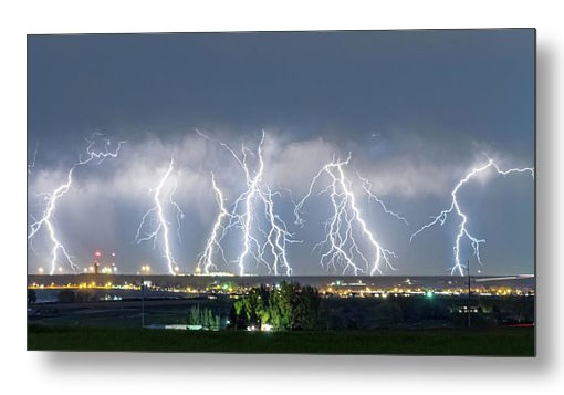 Severe Thunderstorm Panorama Metal Print
