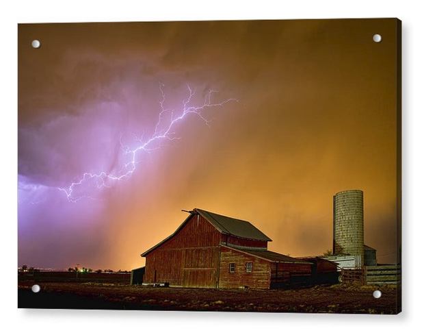 Watching The Storm From The Farm Acrylic Print