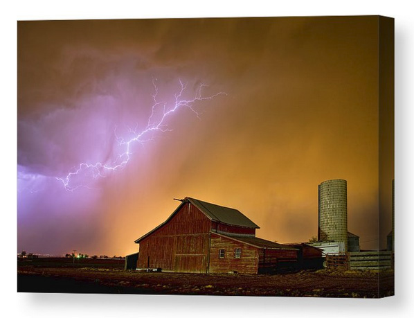 Watching The Storm From The Farm Canvas Print