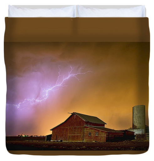 Watching The Storm From The Farm Duvet Cover