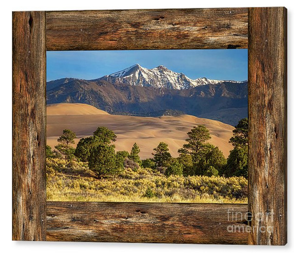Rustic Wood Window Colorado Great Sand Dunes View Acrylic Print